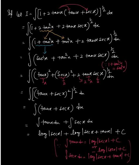 integral of secx tanx dx